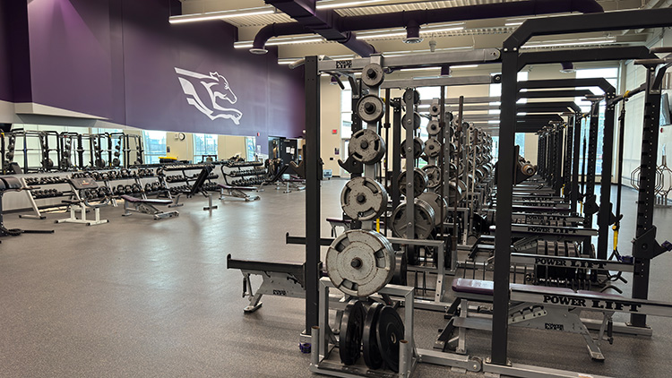 Inside the new fitness center addition.